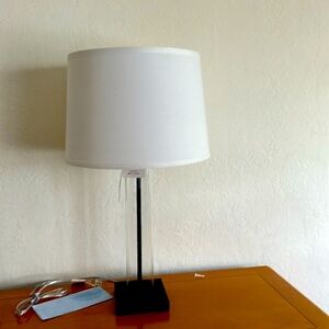 Tall Table Lamp with Fabric Shade  White Lamp Desk Lamp for Home or Office